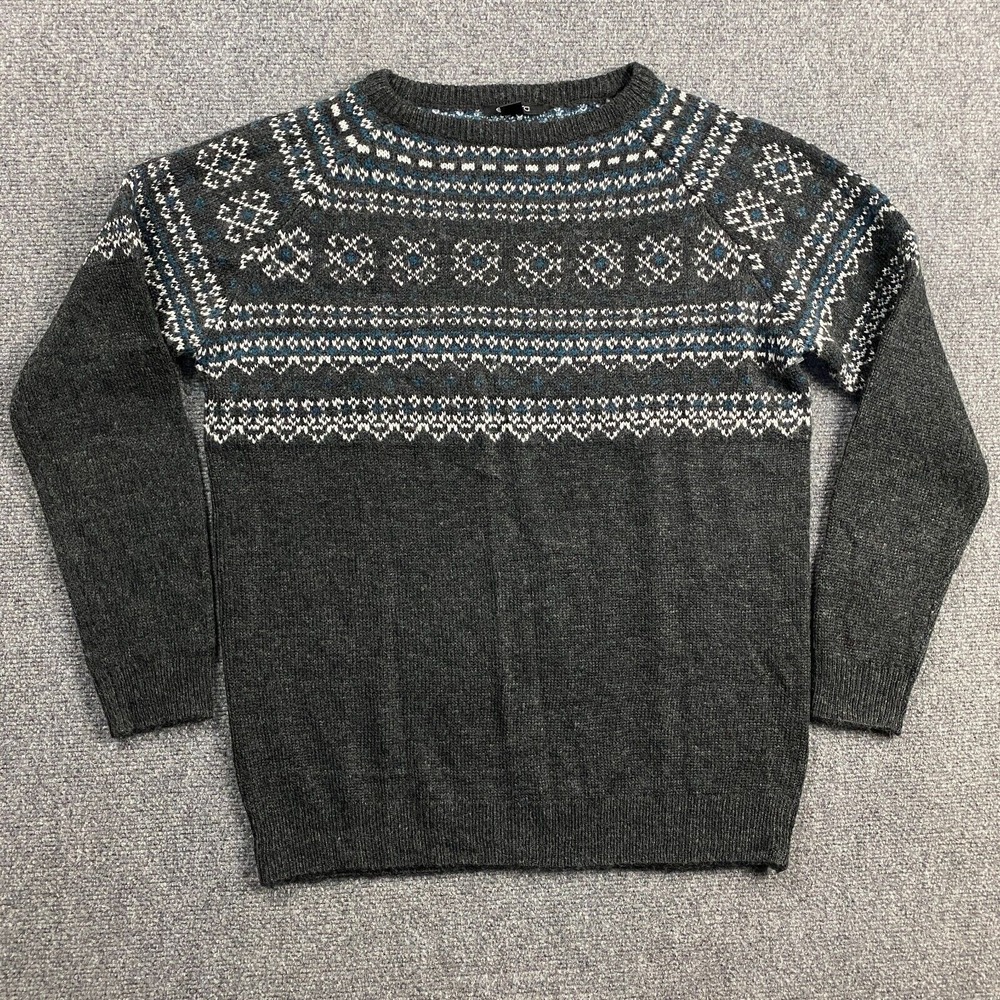 Esmara Sweater Women's Medium Fair Isle Knit Gray Pullover Polyacryl Casual